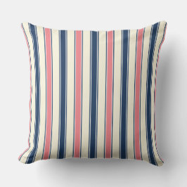 Almohada de Tirar a Rayas Azules y Rosadas Costera