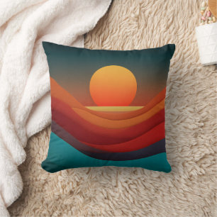 Almohada de Tirar Abstracta Bauhaus Tierra Atardec