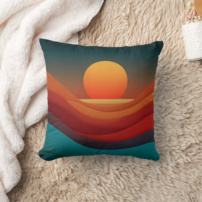 Almohada de Tirar Abstracta Bauhaus Tierra Atardec (Manta)