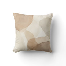 Almohada de tirar abstracta boho beige de acuarela