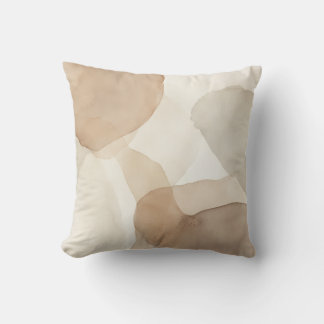 Almohada de tirar abstracta boho beige de acuarela