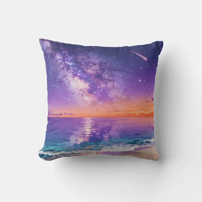 Almohada de Tirar Atardecer en la Playa de la Gala (Anverso)