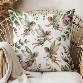 Almohada de tirar botánica Fairycore Verde Salvia