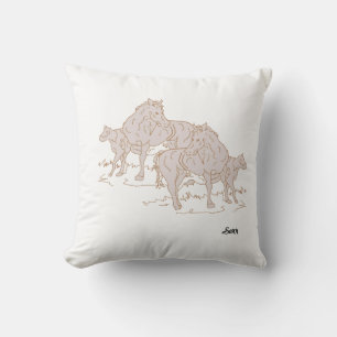 Almohada de tirar caballo con una vaca
