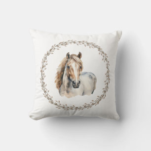 Almohada de tirar caballo gris