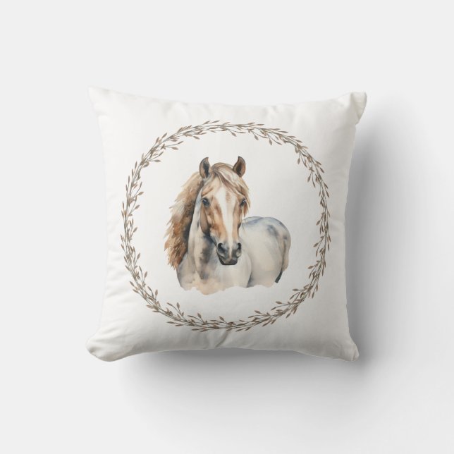 Almohada de tirar caballo gris (Anverso)