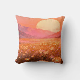 Almohada de Tirar Campo de Flores Atardecer