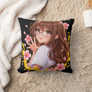 Almohada de tirar chica anime Kawaii Flor de Cerez