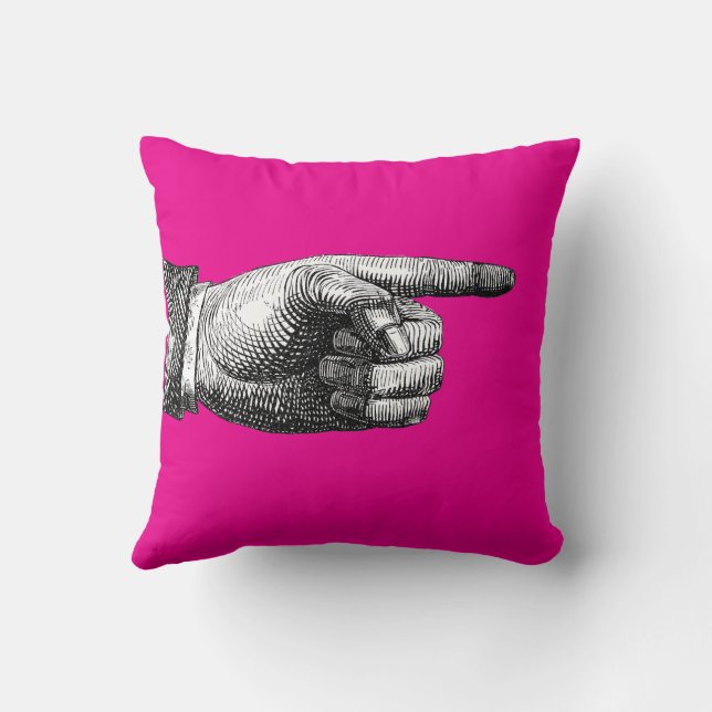 Almohada de tirar circo de dedo apuntando a ambos  (Reverso )