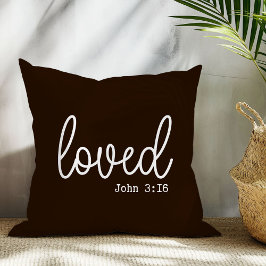 Almohada de tirar con cita de amor marrón de casa 