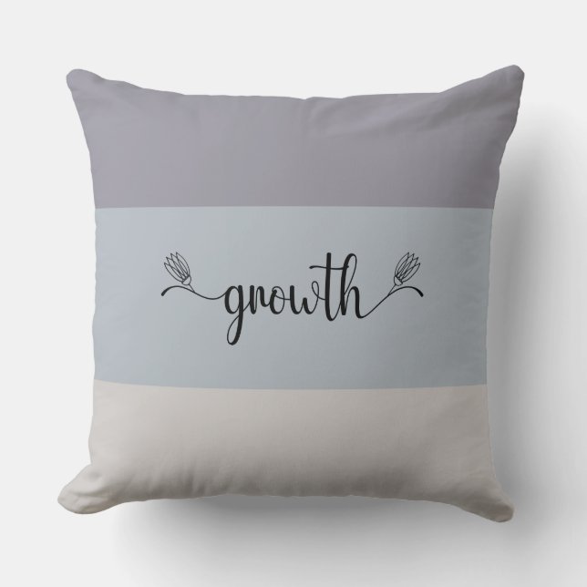 Almohada de tirar con escritura de "Crecimiento" a (Anverso)