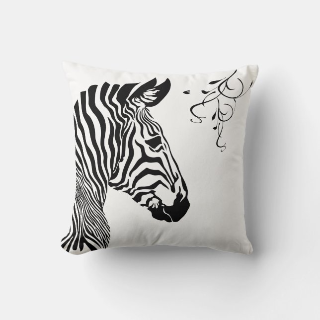 Almohada de tirar con estampado de cebra (Anverso)