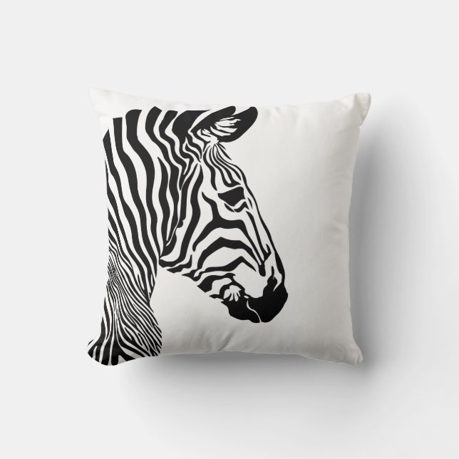 Almohada de tirar con estampado de cebra (Anverso)