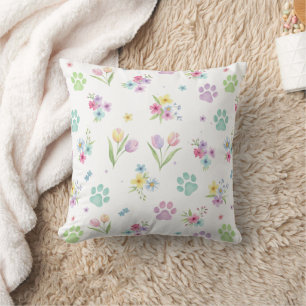 Almohada de tirar con estampado de pata en acuarel