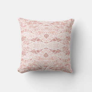 Almohada de Tirar con Flores de Encaje Blanco Fals