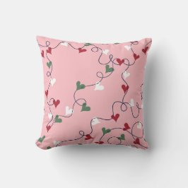 Almohada de Tirar con Guirnalda de Corazones Paste