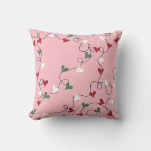 Almohada de Tirar con Guirnalda de Corazones Paste