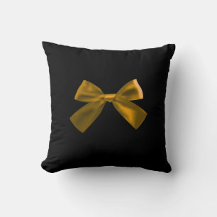 Almohada de tirar con lazo dorado, acento de cojín