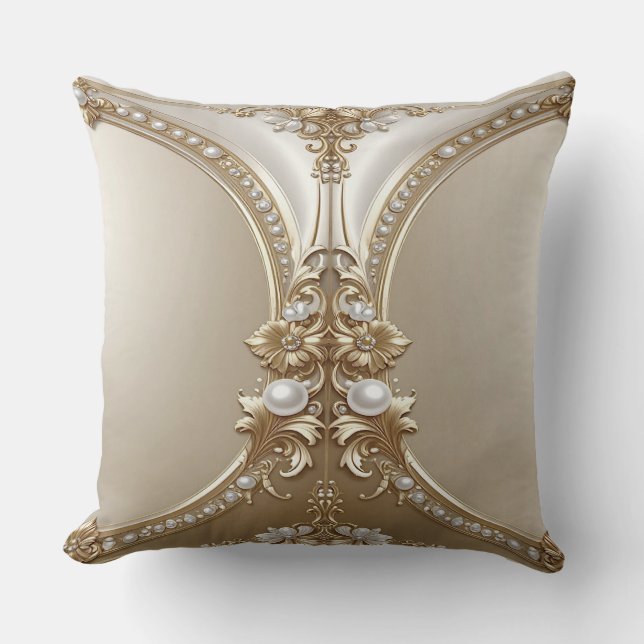 Almohada de Tirar con Marco Dorado Ornamentado con (Anverso)