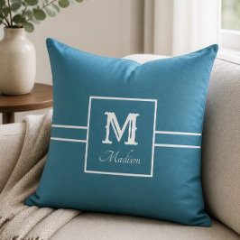 Almohada de tirar con monograma y nombre en azul t
