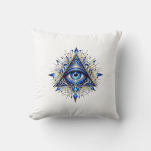 Almohada de tirar con ojo de zafiro de medianoche