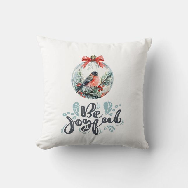 Almohada de tirar con pájaros cardinales (Anverso)