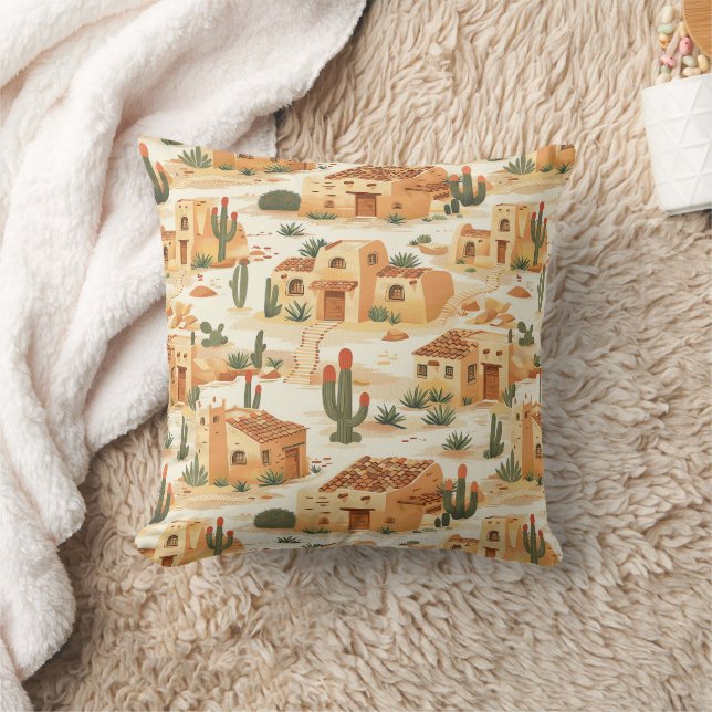 Almohada de Tirar con Patrón de Adobe del Suroeste (Manta)