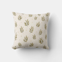 Almohada de Tirar con Rama de Olivo en Acuarela Me