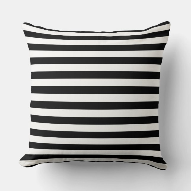 Almohada de Tirar con Rayas Blancas y Negras (Anverso)