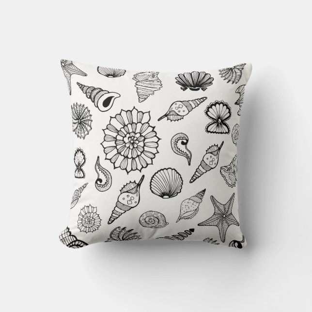 Almohada de tirar - Conchas de playa (Anverso)