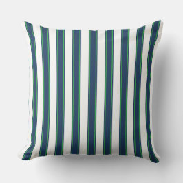 Almohada de Tirar Costera a Rayas Azul Marino y Ve