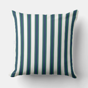Almohada de Tirar Costera a Rayas Azul Marino y Ve