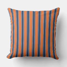 Almohada de Tirar Costera a Rayas de Azul Marino y