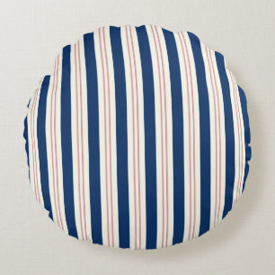 Almohada de Tirar Costera a Rayas Rosa y Azul Mari