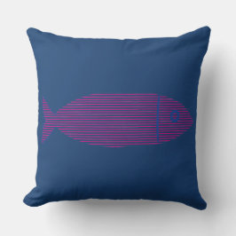 Almohada de Tirar Costera Azul Marino con Peces Ra