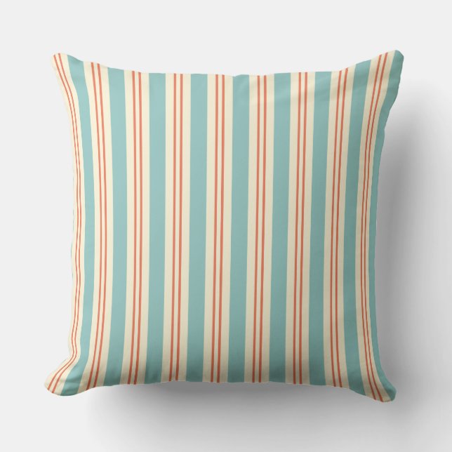 Almohada de Tirar Costera con Rayas Verde Espuma d (Anverso)