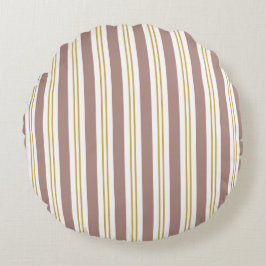 Almohada de Tirar Costera Rosa y Dorada con Rayas