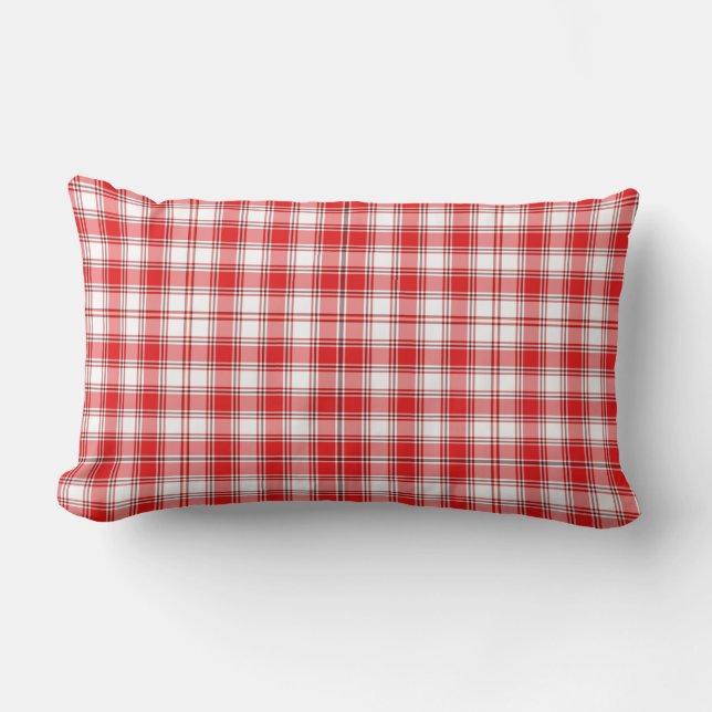 Almohada de tirar-Cuadros rojos (Anverso)