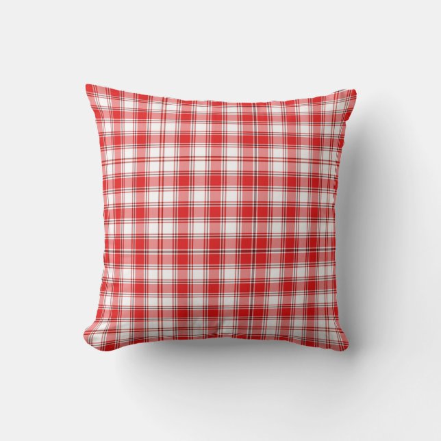 Almohada de tirar-Cuadros rojos (Anverso)