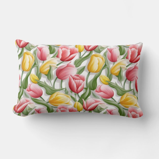 Almohada de Tirar de Algodón Tulipanes (Anverso)