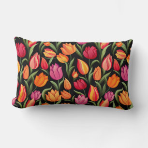 Almohada de Tirar de Algodón Tulipanes