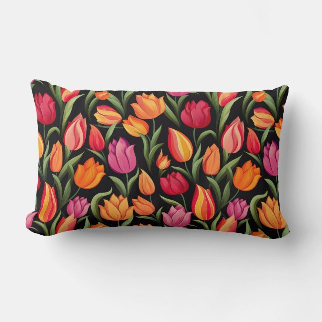 Almohada de Tirar de Algodón Tulipanes (Anverso)