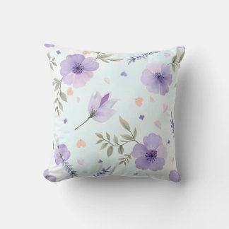 Almohada de Tirar de Aquarela Floral de Lavanda Su