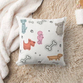 Almohada de tirar de bebés perros de dibujos anima