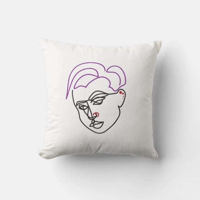 Almohada de tirar de boceto de línea (Anverso)