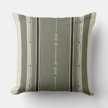 Almohada de Tirar de Café y Rayas de Oliva