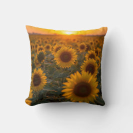 Almohada de tirar de campo de girasoles Decoración
