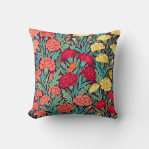 Almohada de Tirar de Claveles y Mariposas Abstract