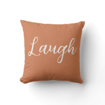 Almohada de tirar de cobre naranja blanco reír