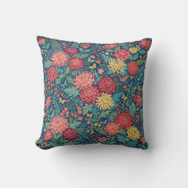 Almohada de Tirar de Crisantemos Caprichosos Abstr